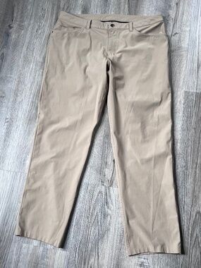 Lululemon Pants Mens ABC Classic Fit 36 Beige Tan 7-Pocket Warpstreme M5426SA